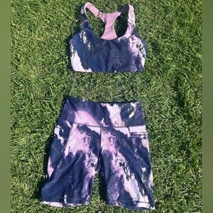 Purple and Black Abstract workout Set